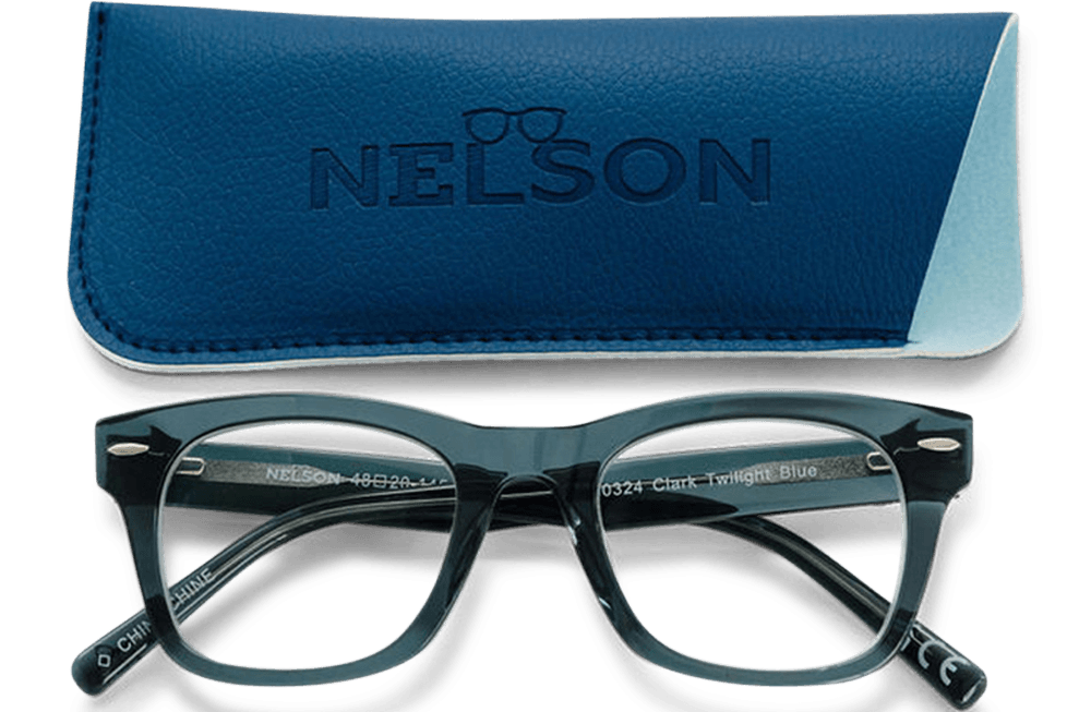 Nelson-Clark-Reading-Glasses-Twilight-Blue-Flat-View-with-Case