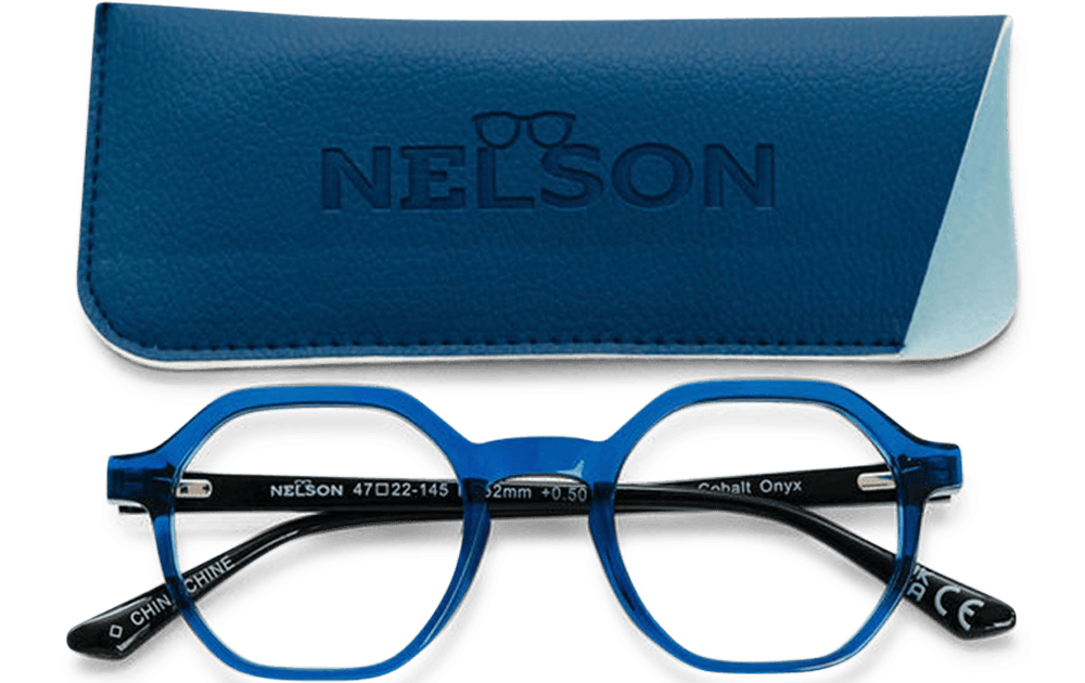 Nelson-Davis-Reading-Glasses-Cobalt-Onyx-Folded-View-with-Case